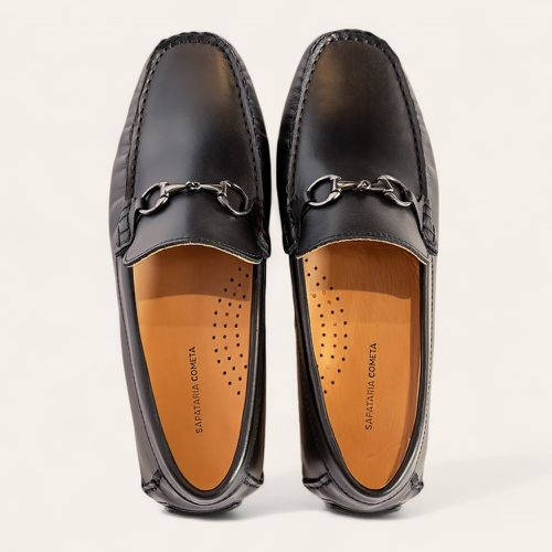 Sapato Casual Drive Com Bridão Preto 