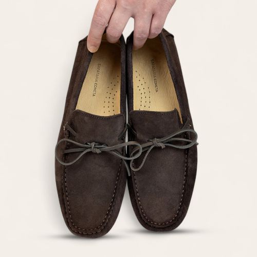 Sapato Casual Drive Com Laço Café