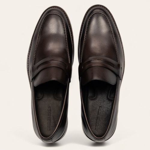 Sapato Social Penny Loafer Café
