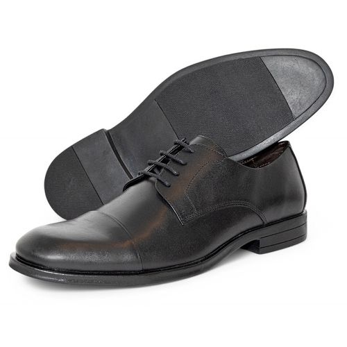 Sapato Social Derby De Amarrar Preto 