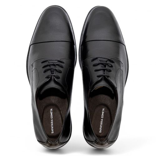 Sapato Social Derby De Amarrar Preto 