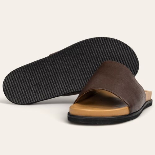Sandália Slide Casual Café