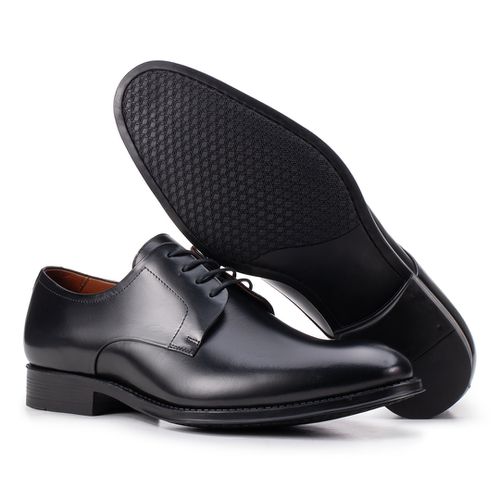 Sapato Social De Amarrar Liso Preto 
