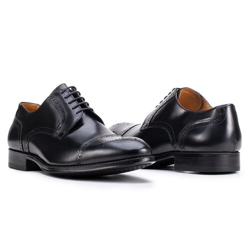 Sapato Social Derby Full Brogue Preto 