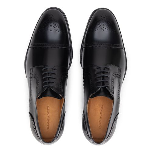 Sapato Social Derby Full Brogue Preto 