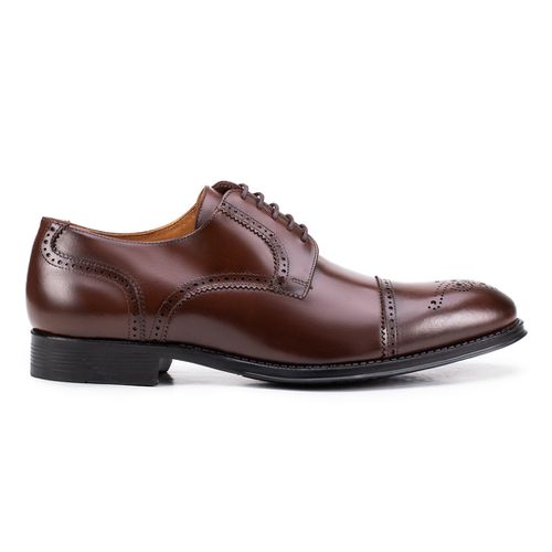 Sapato Social Derby Full Brogue Tostado