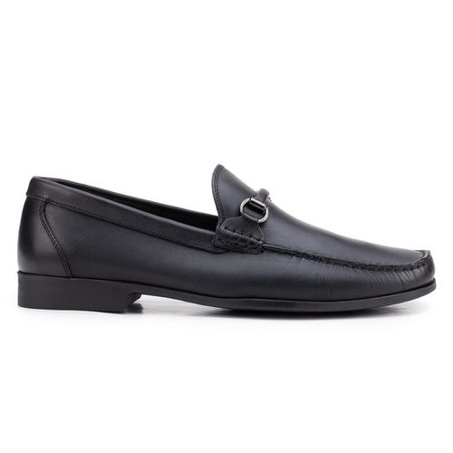 Sapato Mocassim Com Bridão Preto 