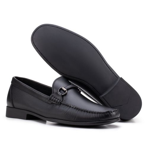 Sapato Mocassim Com Bridão Preto 