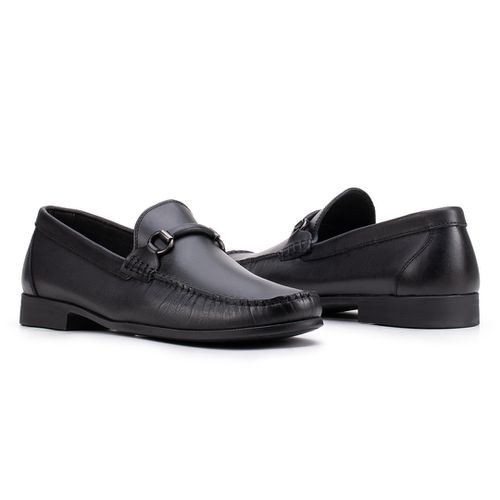 Sapato Mocassim Com Bridão Preto 