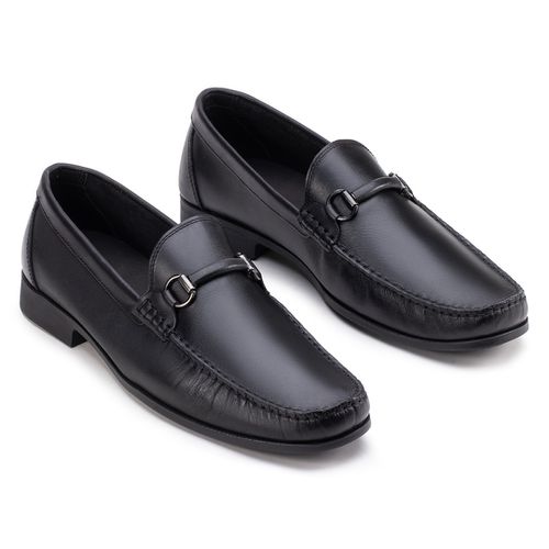Sapato Mocassim Com Bridão Preto 