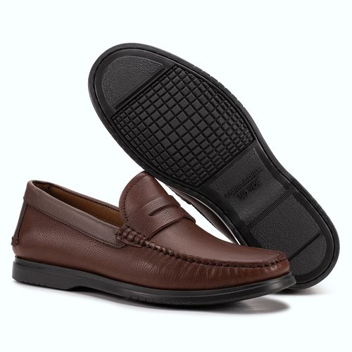 Sapato Mocassim Penny Loafer Café 