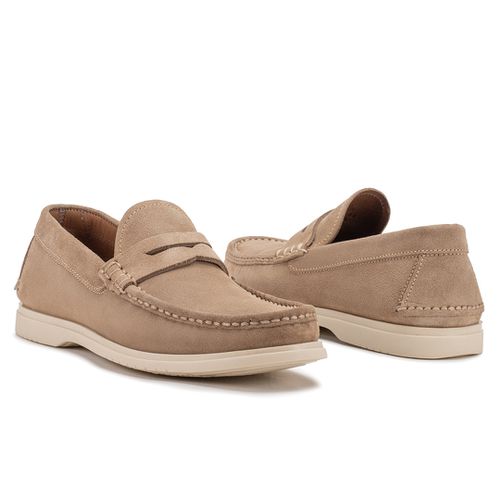 Sapato Mocassim Penny Loafer Areia