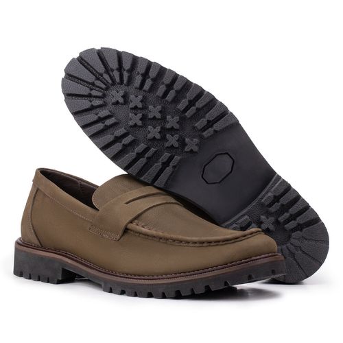 Sapato Casual Penny Loafer Tratorado Alecrim