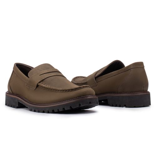 Sapato Casual Penny Loafer Tratorado Alecrim