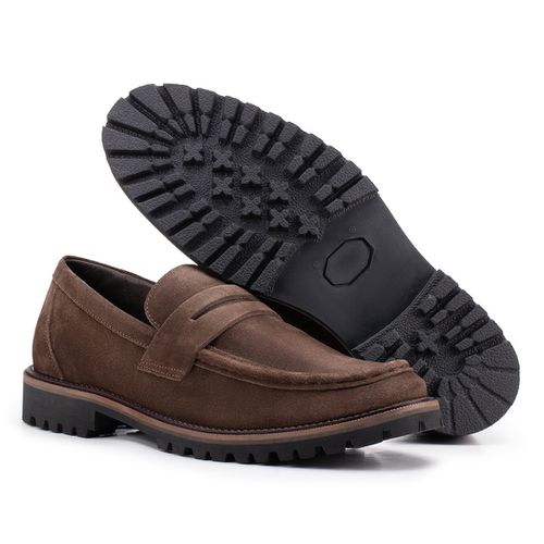 Sapato Casual Penny Loafer Tratorado Café