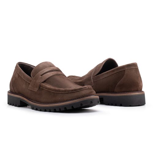 Sapato Casual Penny Loafer Tratorado Café