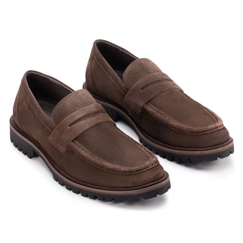 Sapato Casual Penny Loafer Tratorado Café