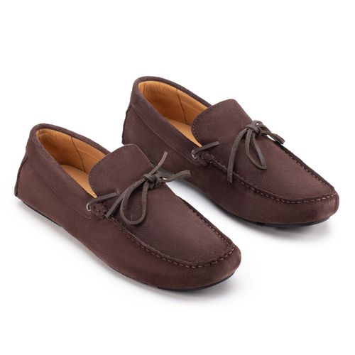 Sapato Casual Drive Com Laço Café