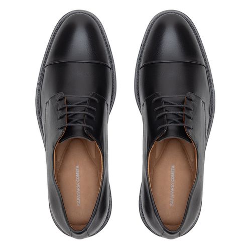 Sapato Social Derby De Amarrar Preto 