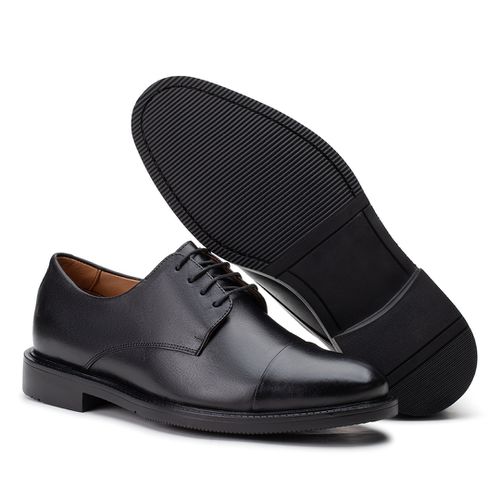 Sapato Social Derby De Amarrar Preto 