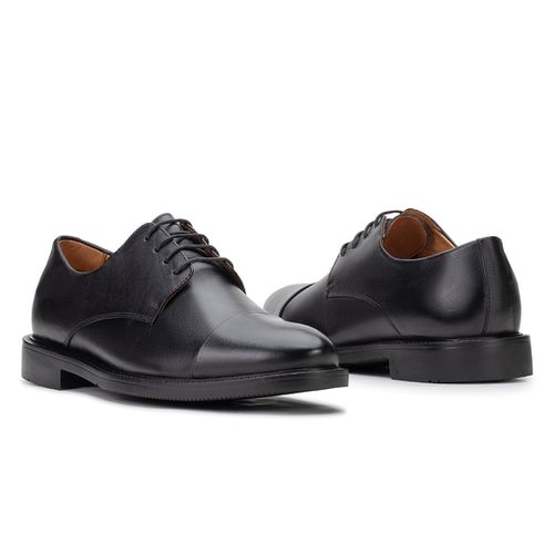 Sapato Social Derby De Amarrar Preto 