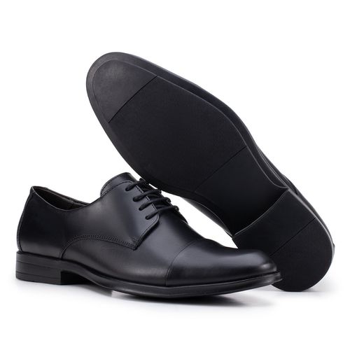 Sapato Social Derby De Amarrar Preto 