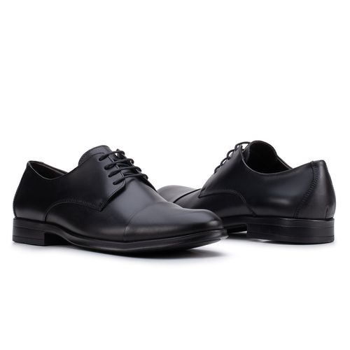 Sapato Social Derby De Amarrar Preto 