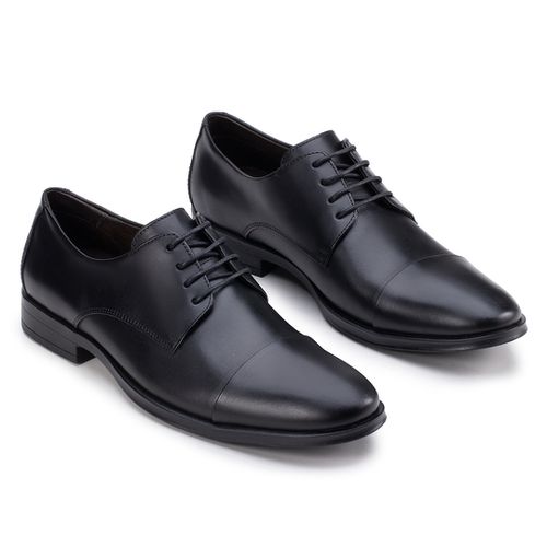 Sapato Social Derby De Amarrar Preto 
