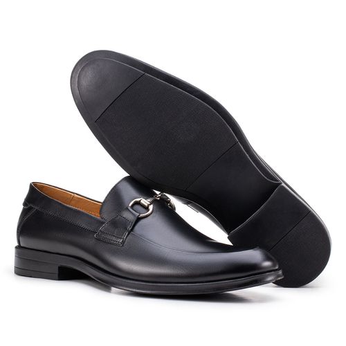 Sapato Social Loafer Com Bridão Preto