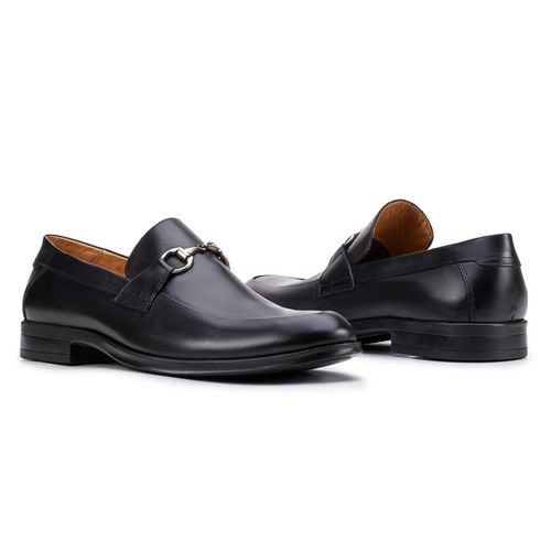 Sapato Social Loafer Com Bridão Preto