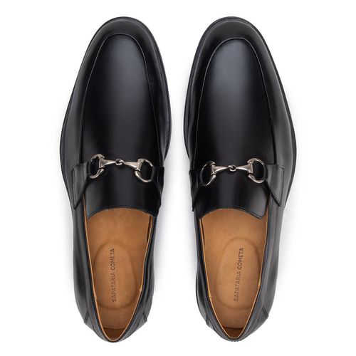 Sapato Social Loafer Com Bridão Preto
