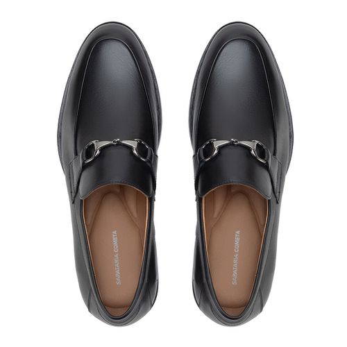 Sapato Social Loafer Com Bridão Preto
