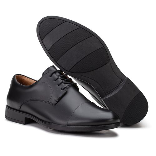 Sapato Social Derby De Amarrar Preto 