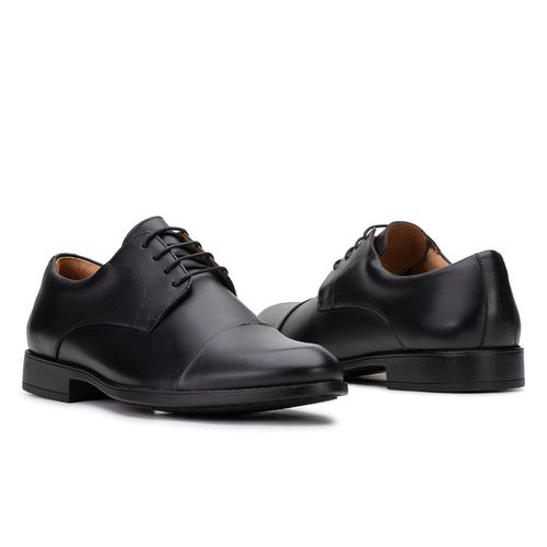 Sapato Social Derby De Amarrar Preto 