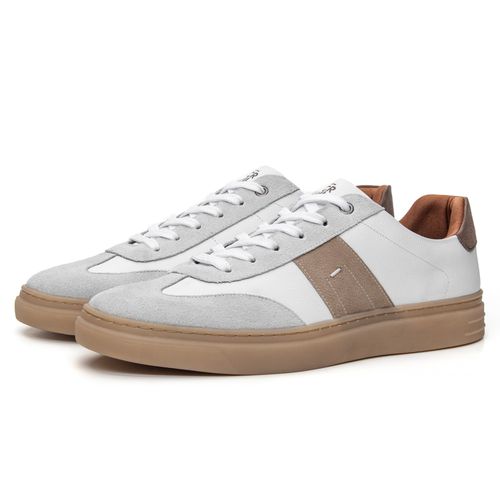 Tênis Casual Matteo em Couro Branco - Coronello
