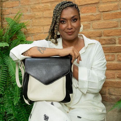 Bolsa RetrÔ - Preta e Off White - ANCESTRAL