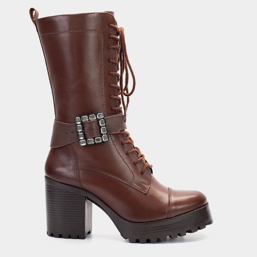 Bota Coturno Plataforma Salto tratorado Carina em ... - SBSHOES