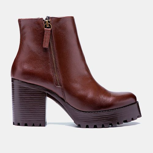 Bota Coturno Paola Plataforma Salto tratorado Choc... - SBSHOES
