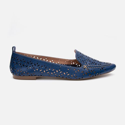 Mocassim Feminino Sara em Couro Marinho - 40130-m... - SBSHOES
