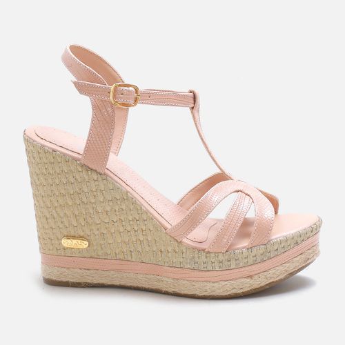 Sandália Anabela Eva em Couro Nude - 3230-nde - SBSHOES