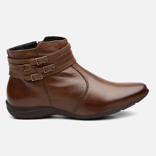 Bota Feminina Flat Chiara Em Couro Café - 218B-ca... - SBSHOES