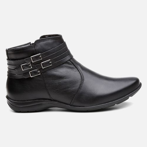Bota Feminina Flat Chiara Em Couro Preto - 218B-p... - SBSHOES