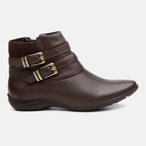 Bota Feminina Flat Ayla em Couro Café - 295B - SBSHOES