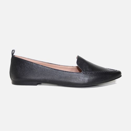 Mocassim Feminino Ana em Couro Preto - 40100-pto - SBSHOES