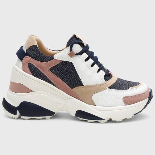 Tênis Feminino Zoe Branco/Marinho/Nude - T900-bmn - SBSHOES