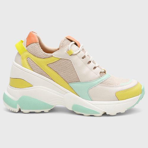 Tênis Feminino Zoe Bege/Colorido - T900-bege - SBSHOES