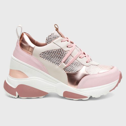 Tênis Feminino Plataforma Eloá Off/Nude/Cobre - T... - SBSHOES