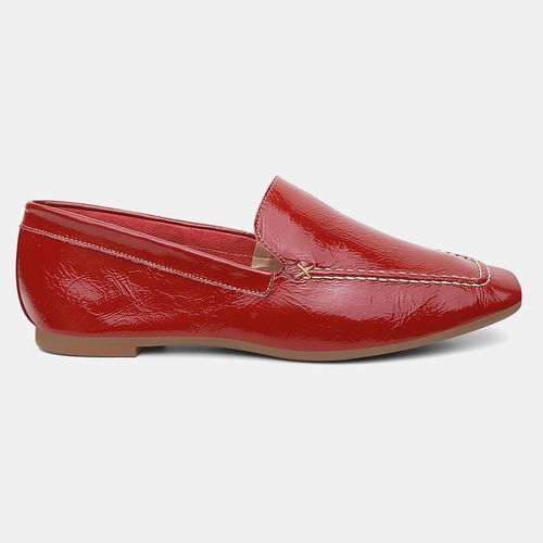 Mocassim Feminino Daniela em Couro Vermelho - 7210... - SBSHOES