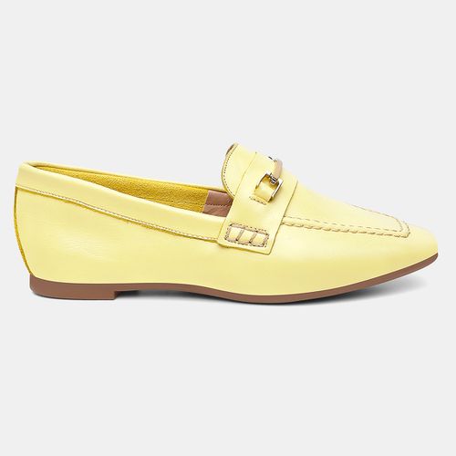 Mocassim Feminino Mara em Couro Lemon - 72120lemon - SBSHOES