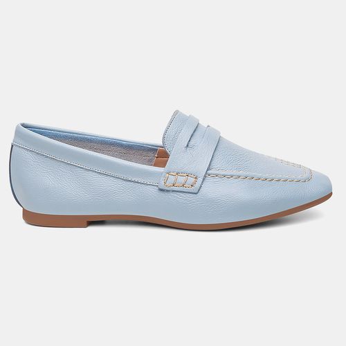 Mocassim Feminino Alice em Couro Blue - 72130blue - SBSHOES
